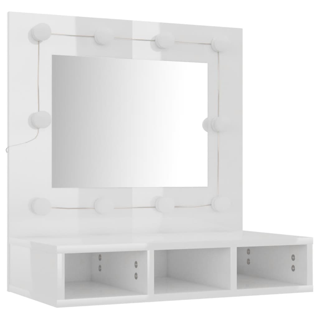 Armoire à miroir avec éclairage LED 60x31,5x62 cm