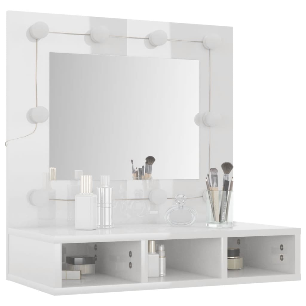 Armoire à miroir avec éclairage LED 60x31,5x62 cm