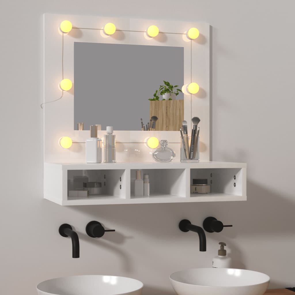 Armoire à miroir avec éclairage LED 60x31,5x62 cm