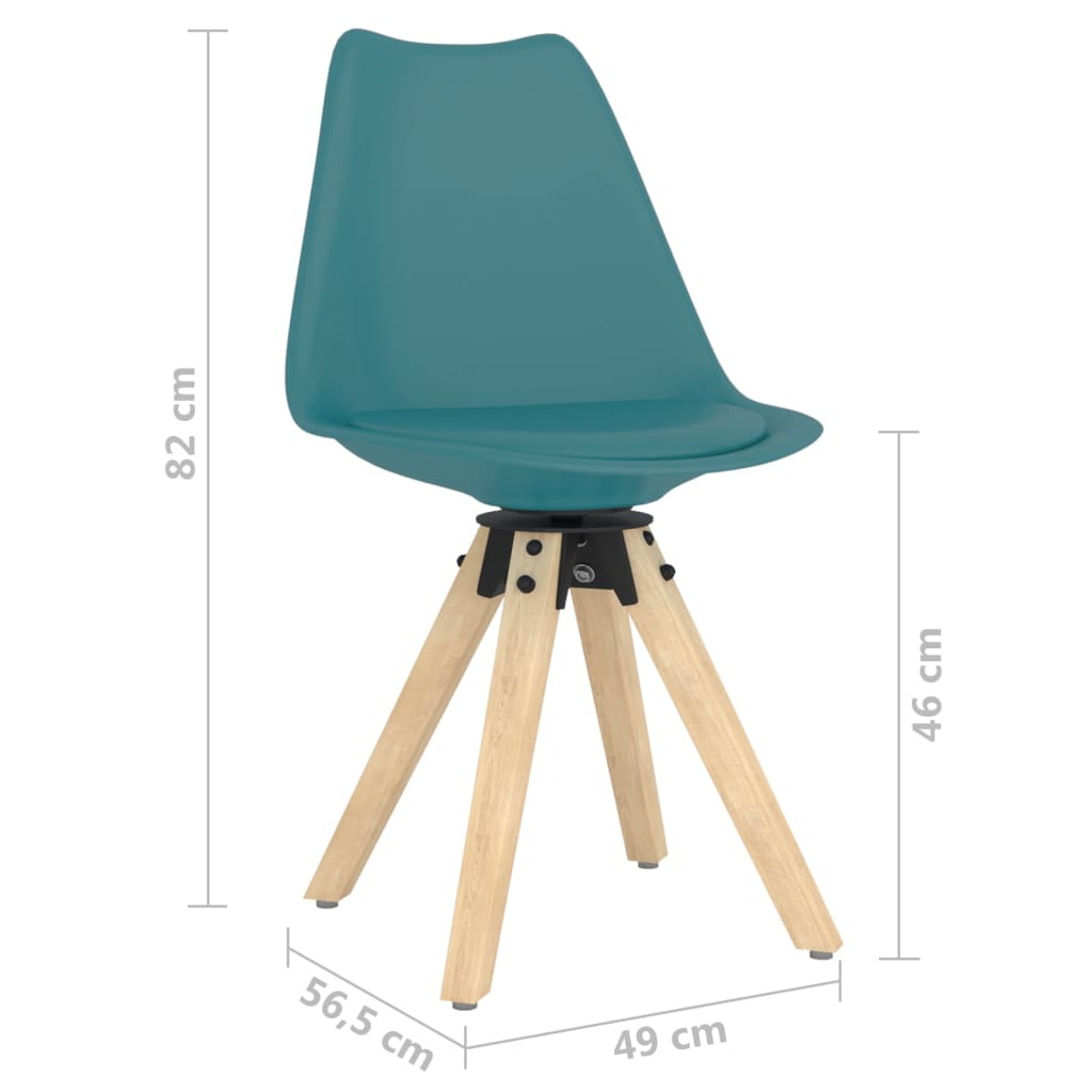 Eetkamerstoelen draaibaar 4 st PP turquoise