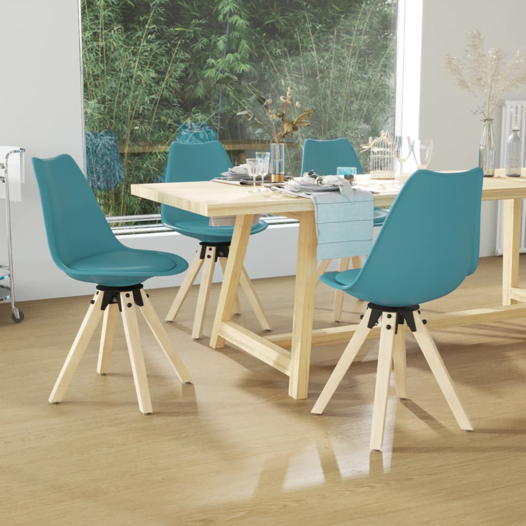 Chaises de salle à manger pivotantes 4 pcs PP turquoise