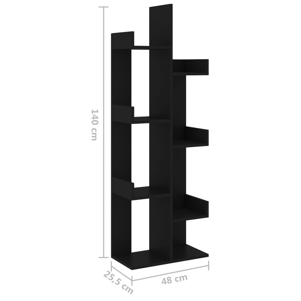 Bibliothèque 48x25,5x140 cm en bois travaillé