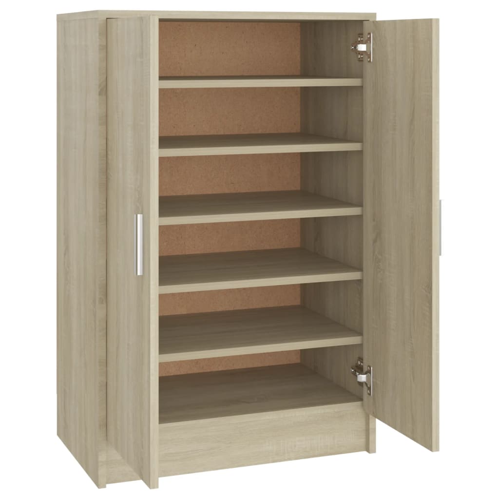 Schoenenkast 60x35x92 cm bewerkt hout eikenkleurig