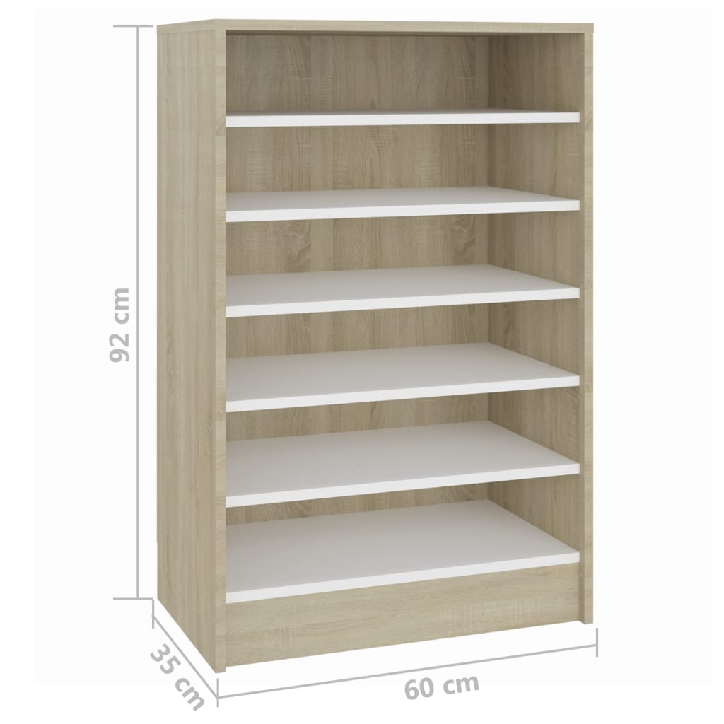 Schoenenkast 60x35x92 cm bewerkt hout