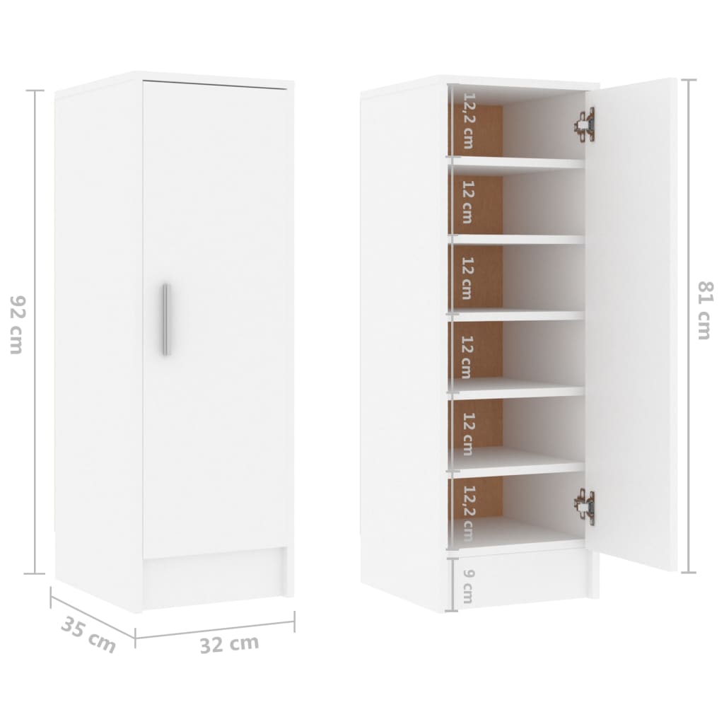 Schoenenkast 32x35x92 cm bewerkt hout eikenkleurig