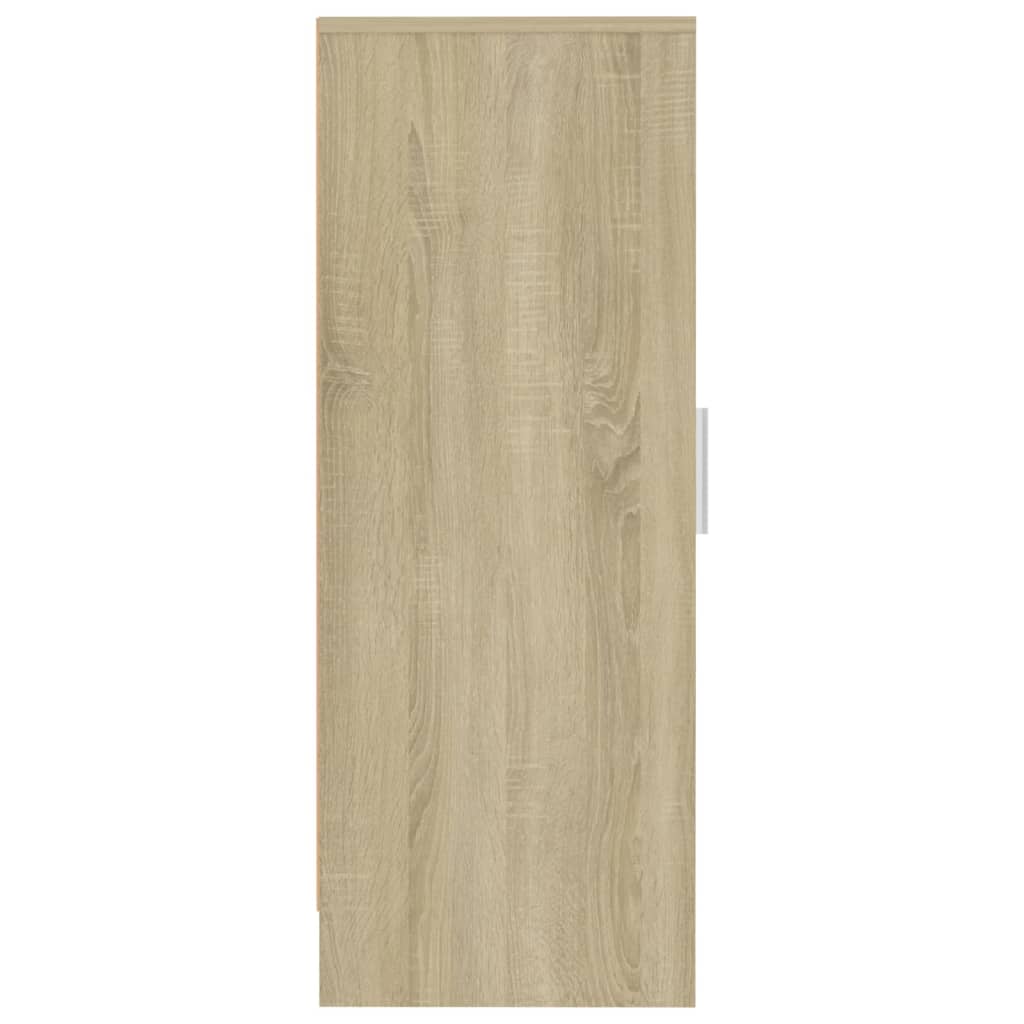 Schoenenkast 32x35x92 cm bewerkt hout eikenkleurig