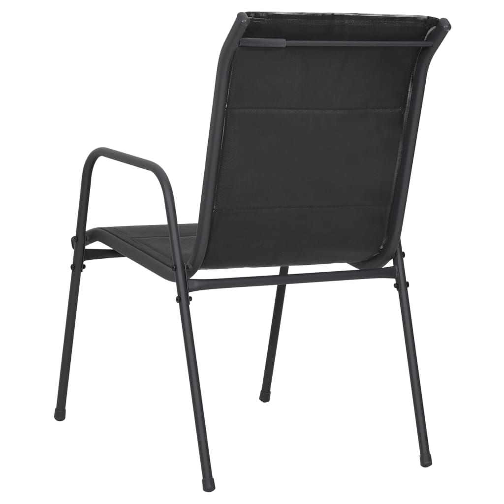 Chaises de jardin 2 pcs acier et textilène noir