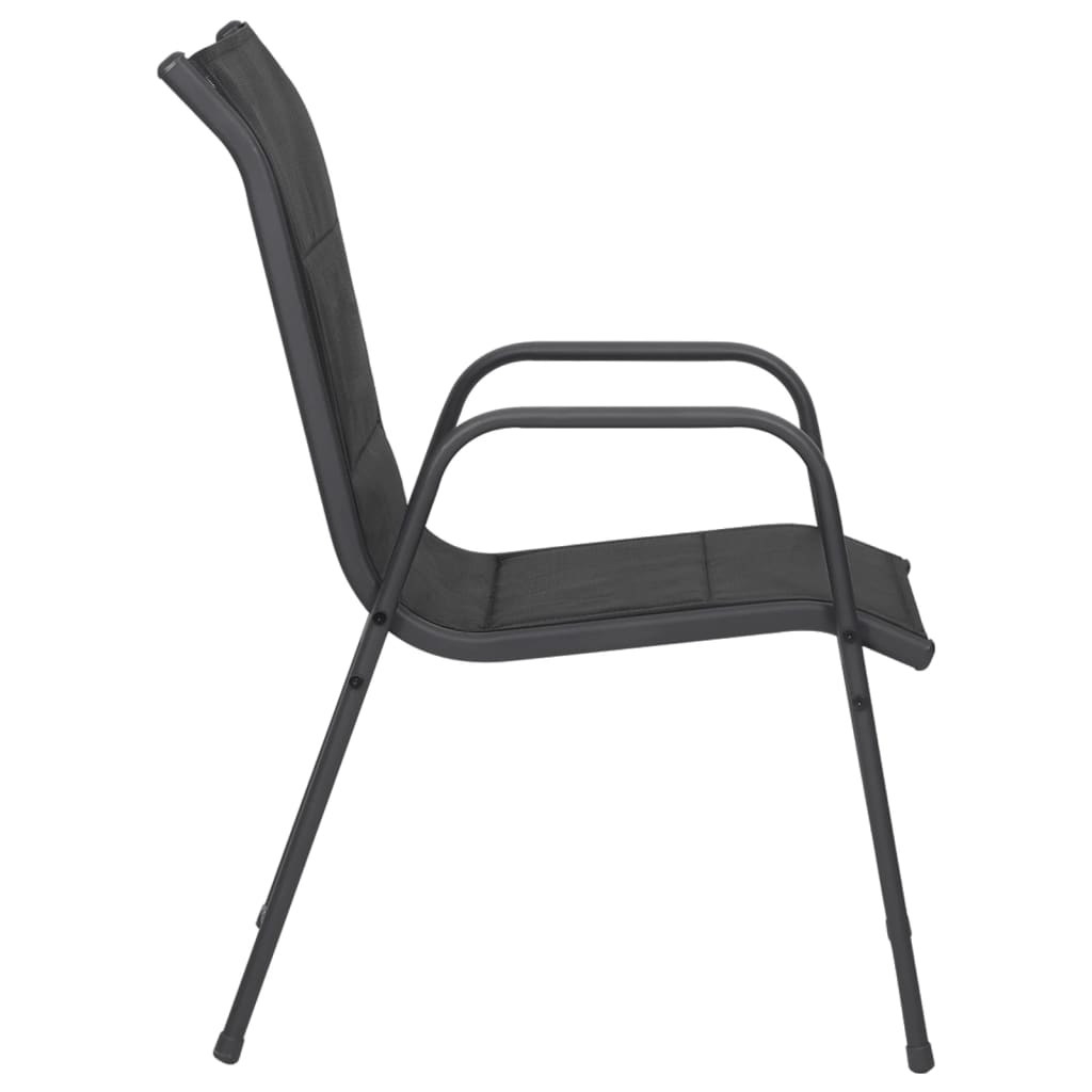 Chaises de jardin 2 pcs acier et textilène noir