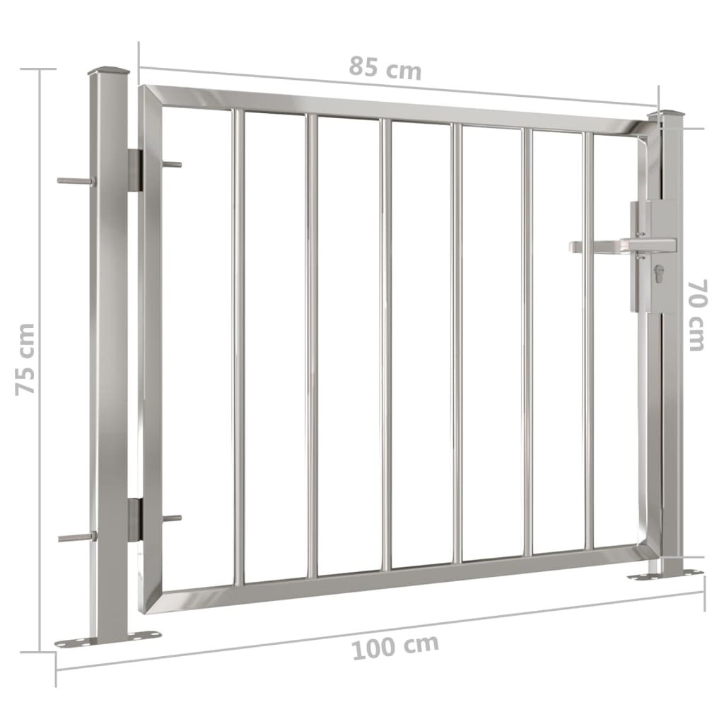 Portillon de jardin 100x150 cm inox