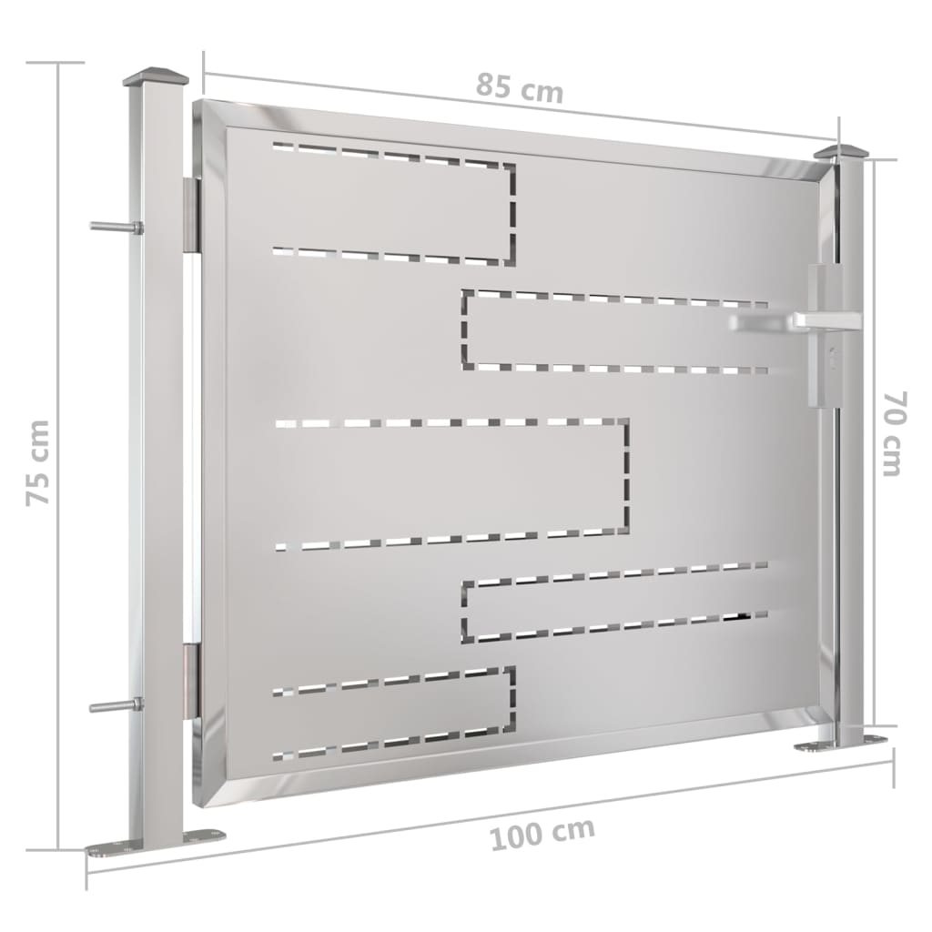 Portillon de jardin 100x150 cm inox