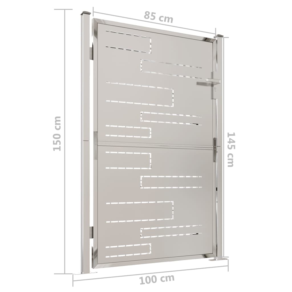 Portillon de jardin 100x150 cm inox