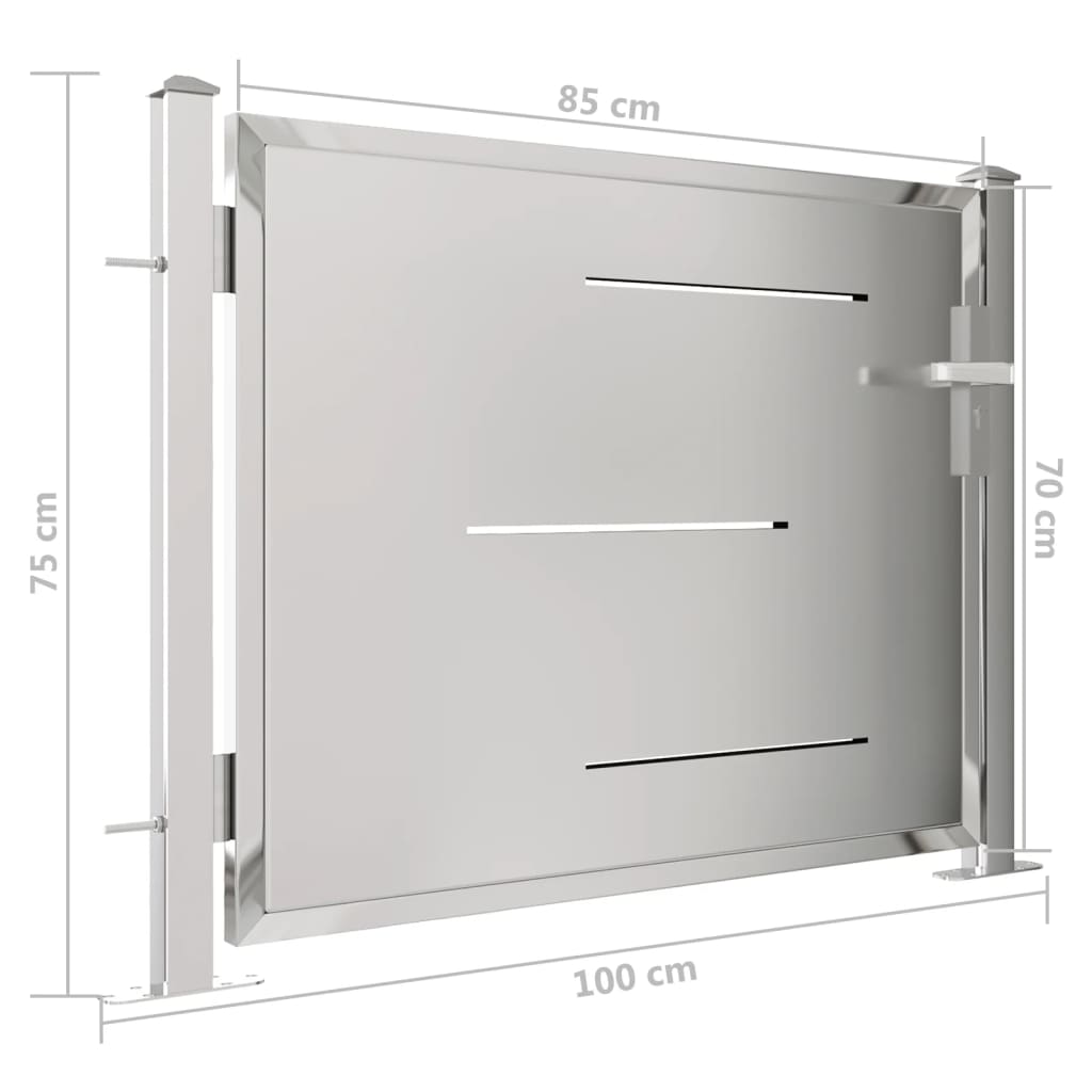 Portillon de jardin 100x150 cm inox