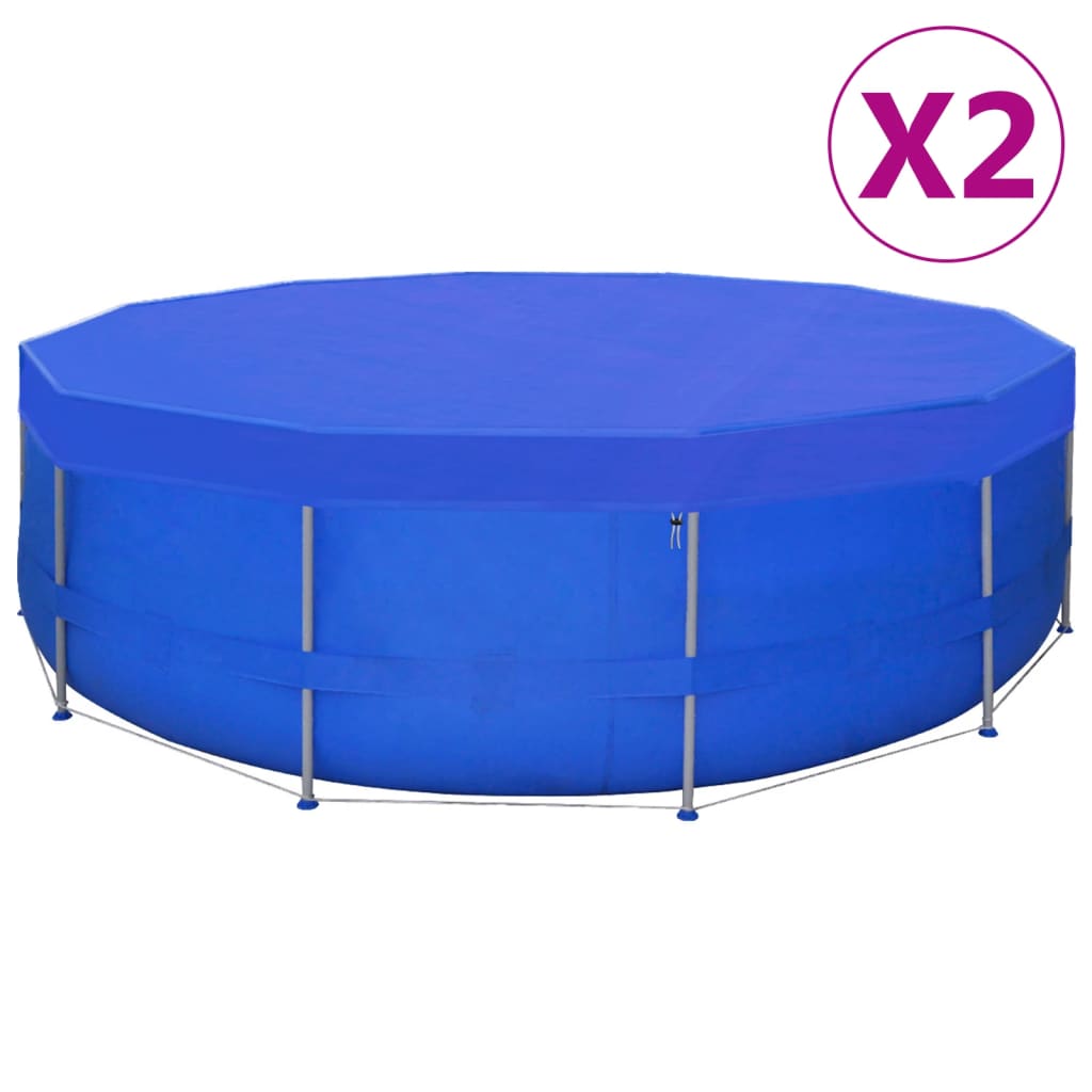 Zwembadhoezen 2 st rond 90 g/m² 460 cm PE