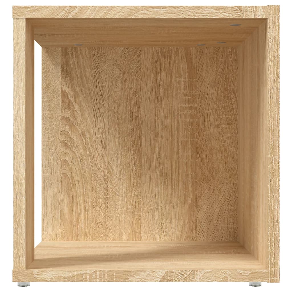 Bijzettafel 33x33x34,5 cm bewerkt hout eikenkleur