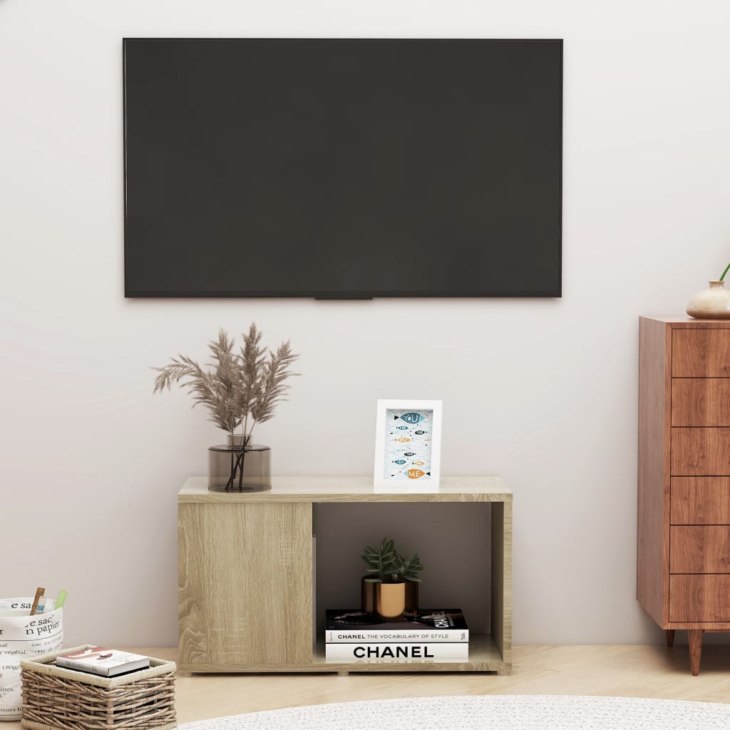 Tv-meubel 60x24x32 cm bewerkt hout oud houtkleurig