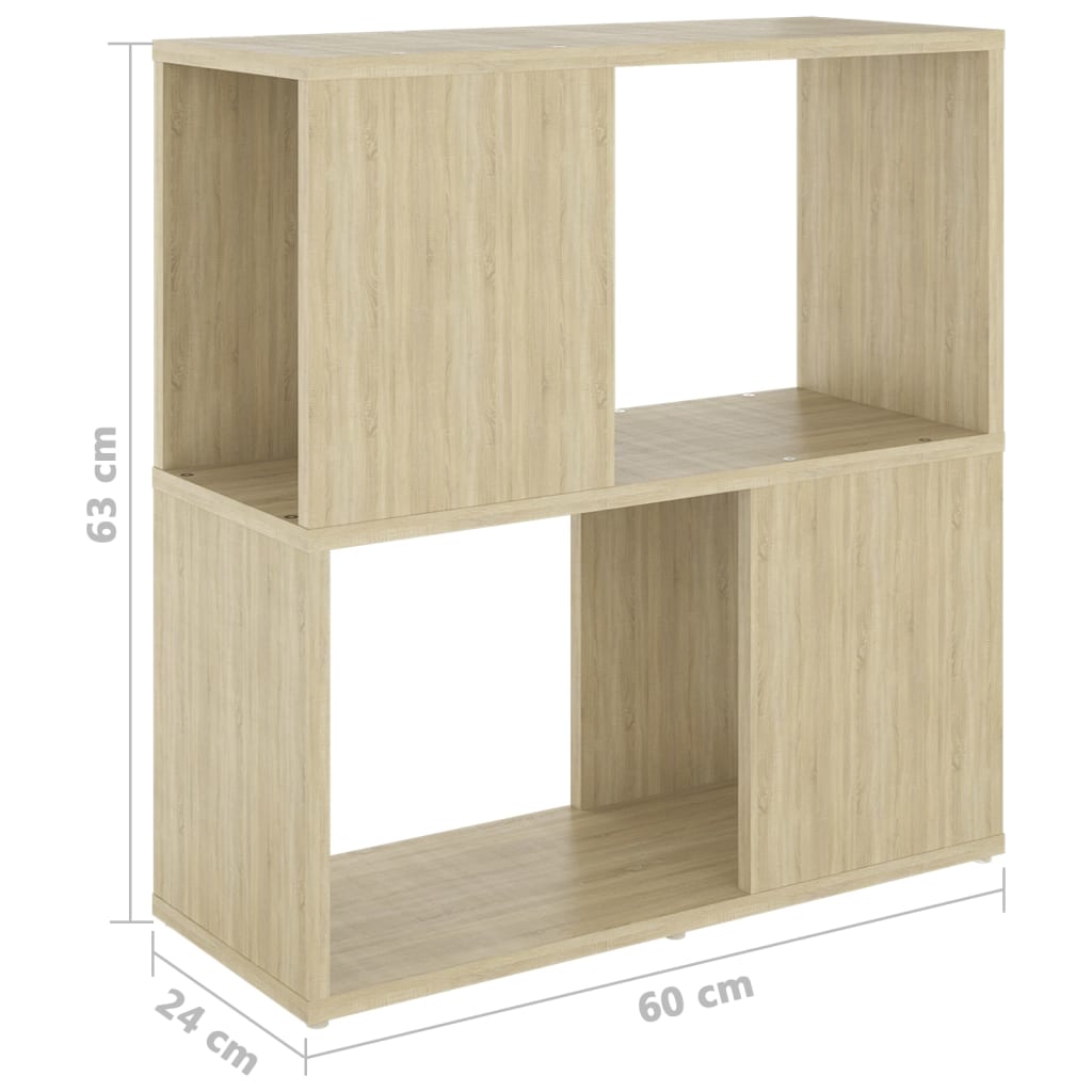 Boekenkast 60x24x63 cm bewerkt hout