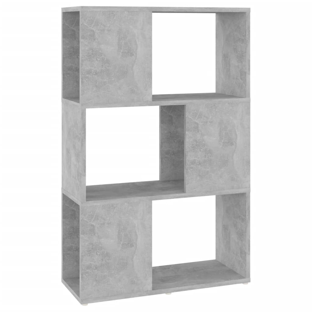 Boekenkast/kamerscherm 60x24x94 cm bewerkt hout hoogglans grijs