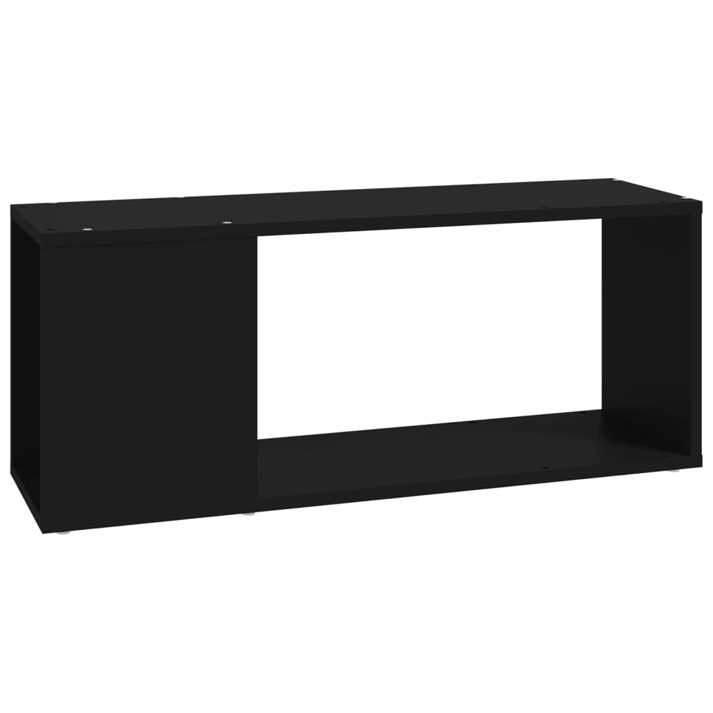 Meuble TV 80x24x32 cm finition bois noir