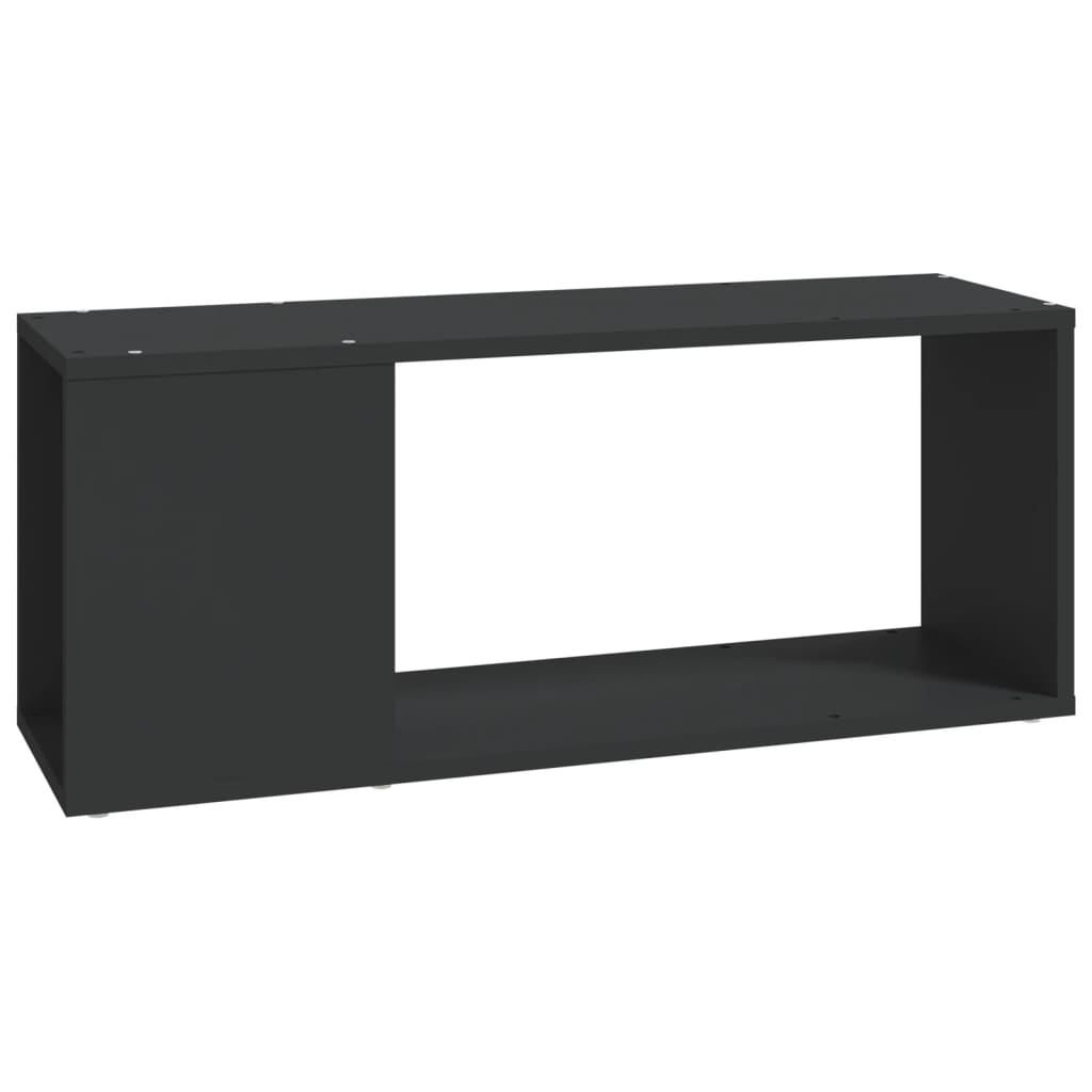 Meuble TV 80x24x32 cm finition bois noir