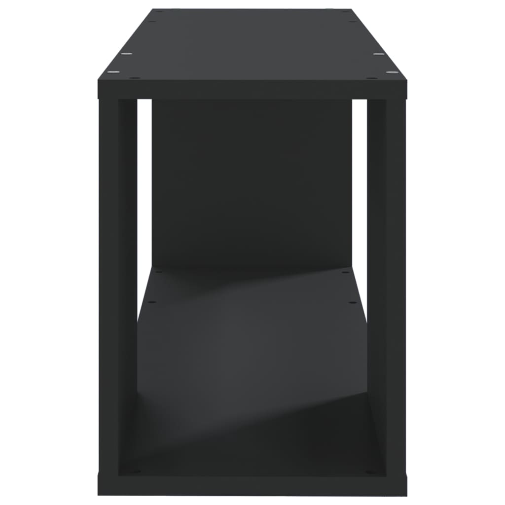 Meuble TV 80x24x32 cm finition bois noir