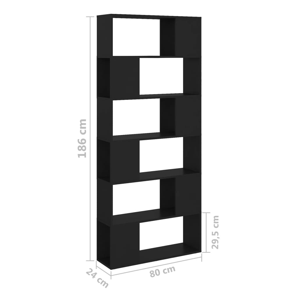 Boekenkast/kamerscherm 80x24x186 cm hout