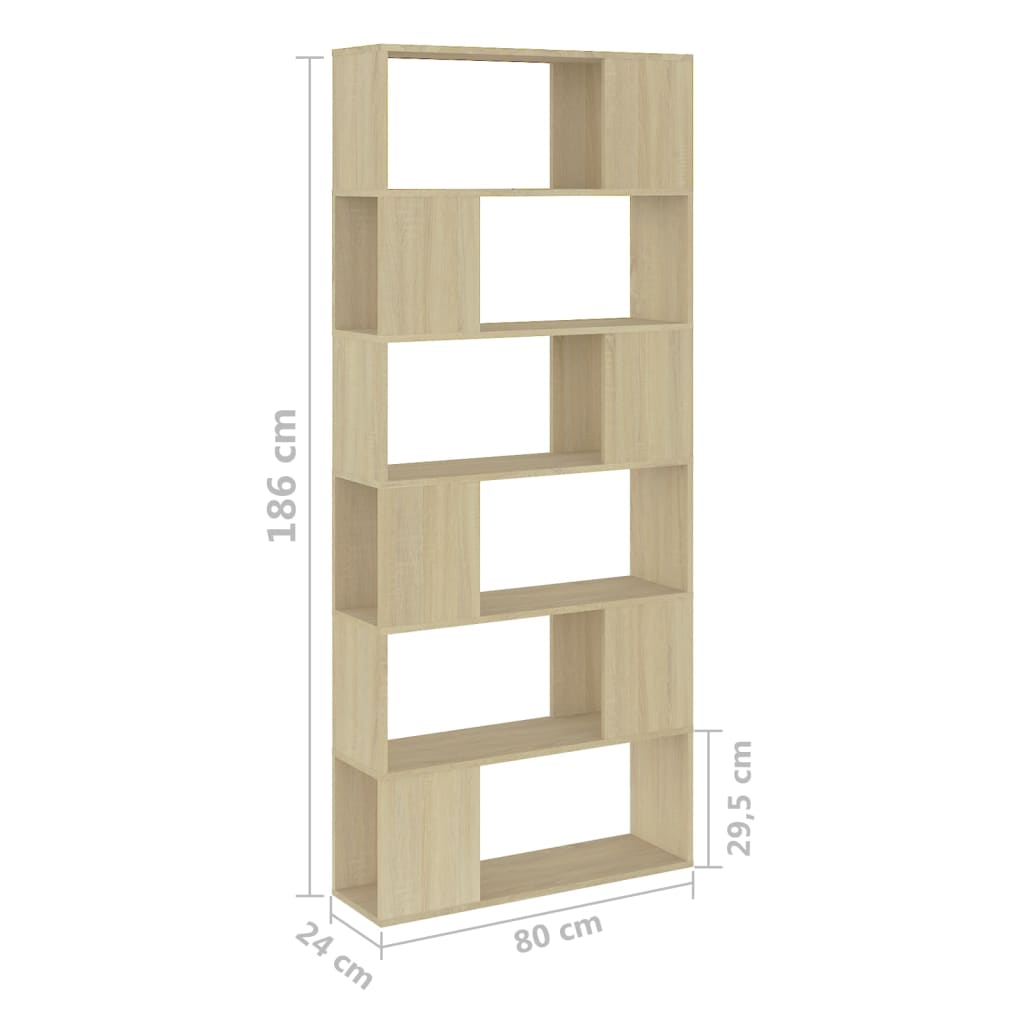 Boekenkast/kamerscherm 80x24x186 cm hout