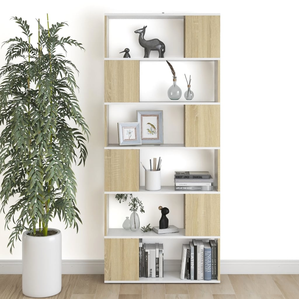 Boekenkast/kamerscherm 80x24x186 cm hout