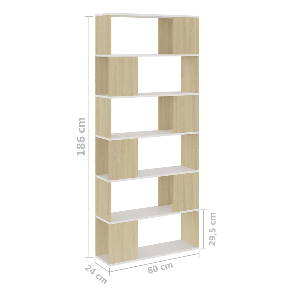 Boekenkast/kamerscherm 80x24x186 cm hout