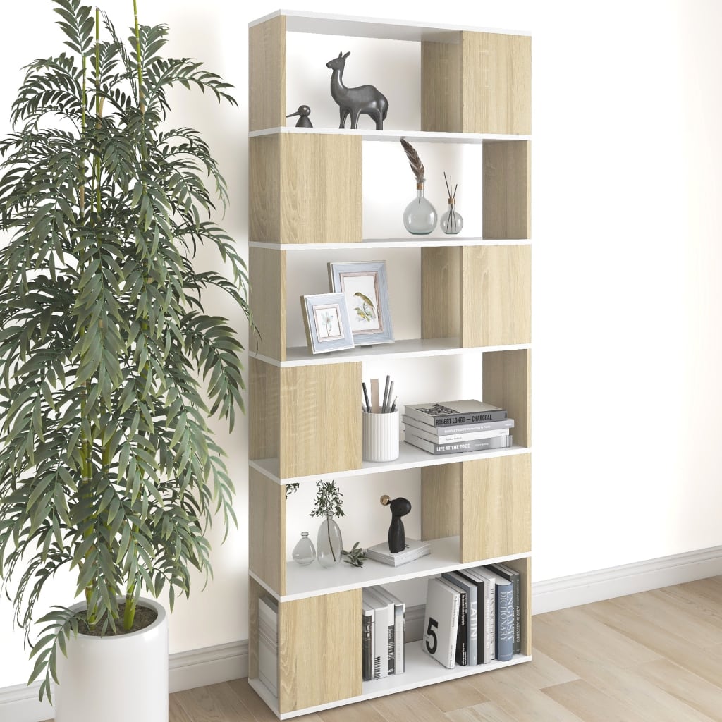 Boekenkast/kamerscherm 80x24x186 cm hout