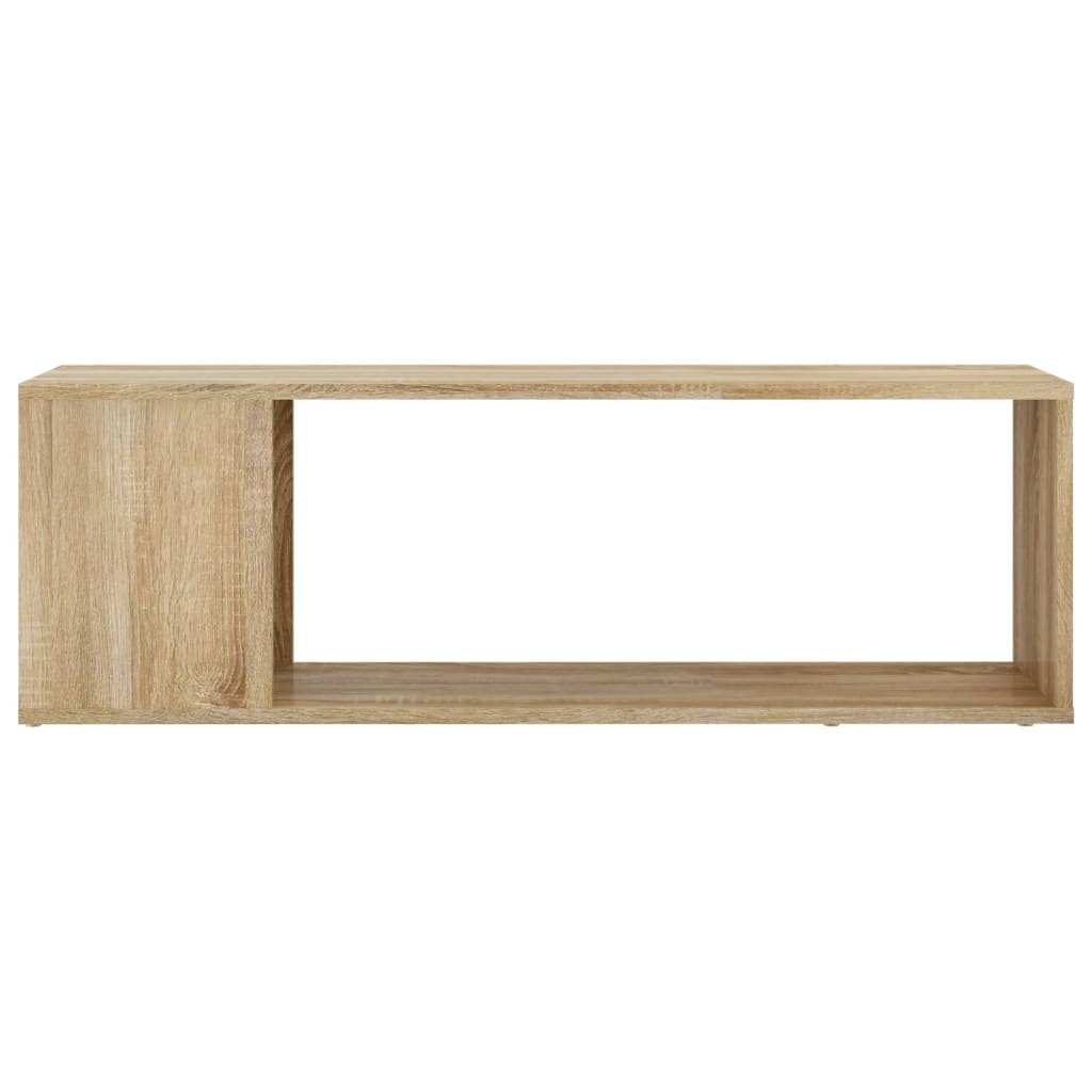 Meuble TV 100x24x32 cm ouvré en bois couleur chêne