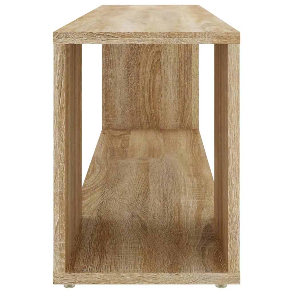 Meuble TV 100x24x32 cm ouvré en bois couleur chêne