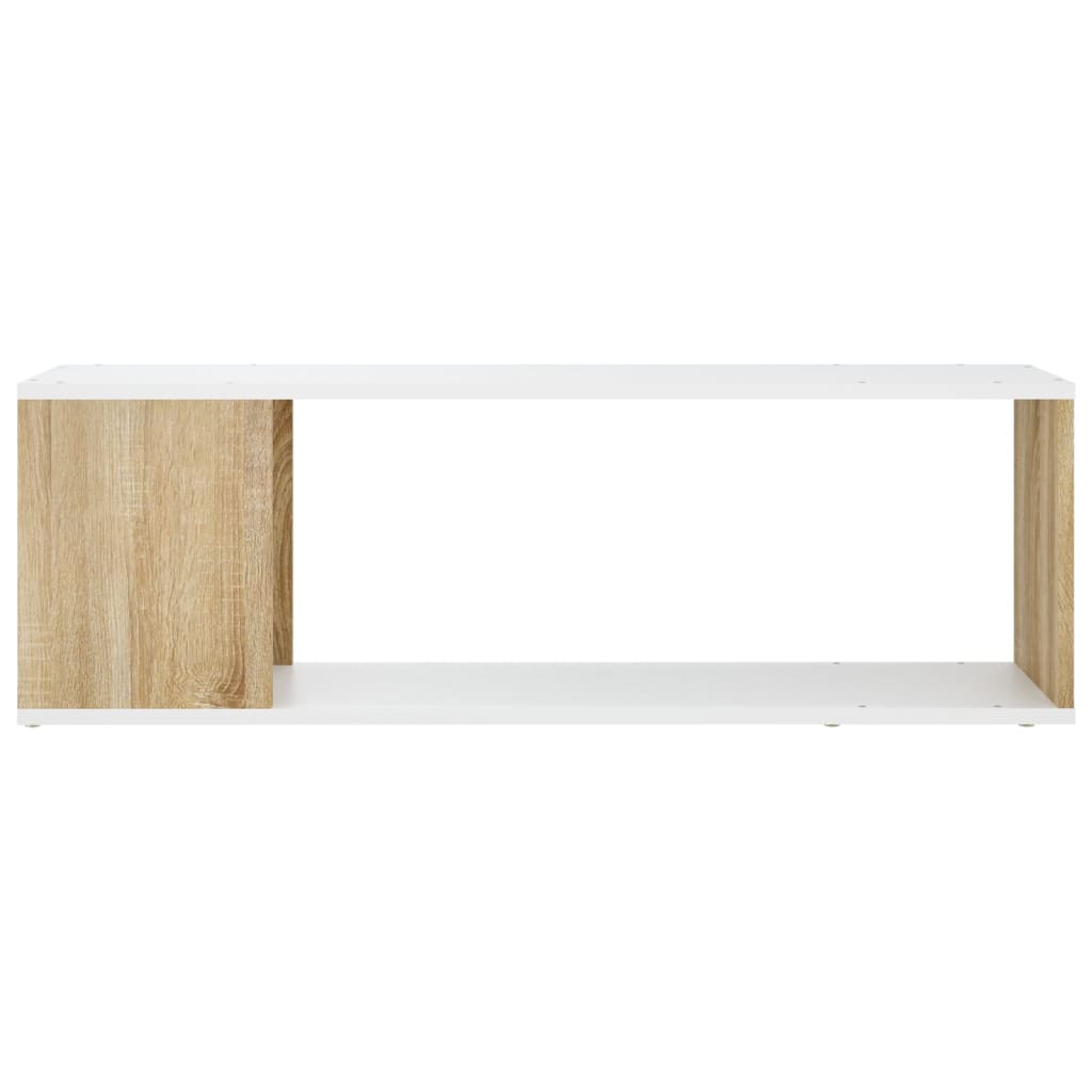 Meuble TV 100x24x32 cm ouvré en bois couleur chêne