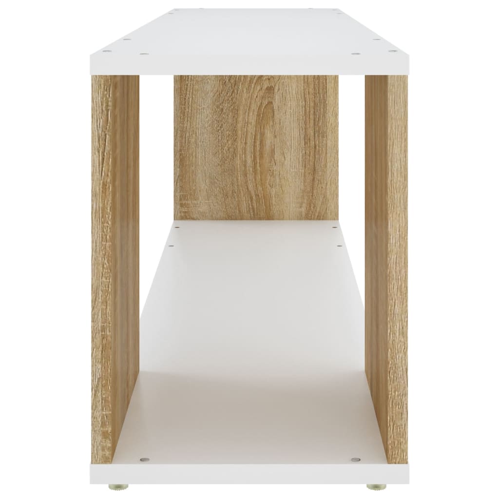 Meuble TV 100x24x32 cm ouvré en bois couleur chêne