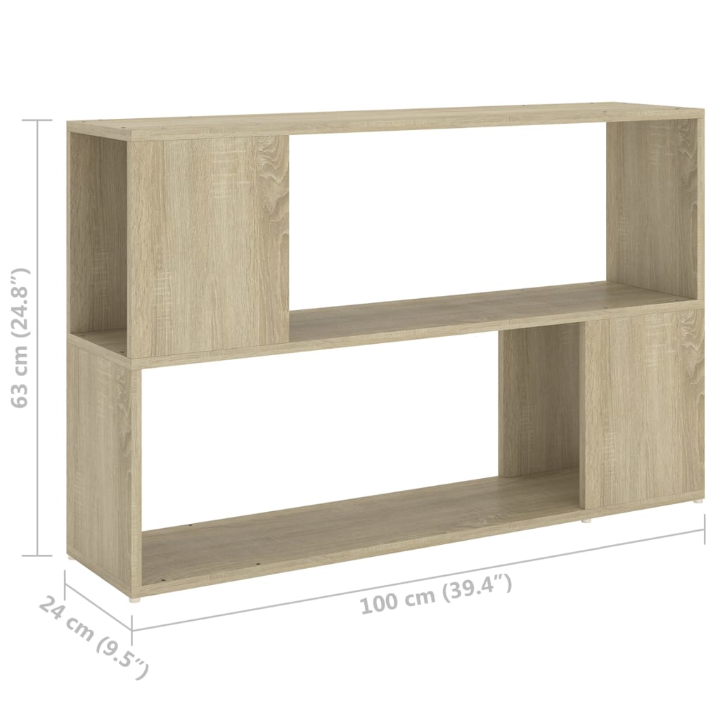 Boekenkast 100x24x63 cm bewerkt hout artisanaal eikenkleur