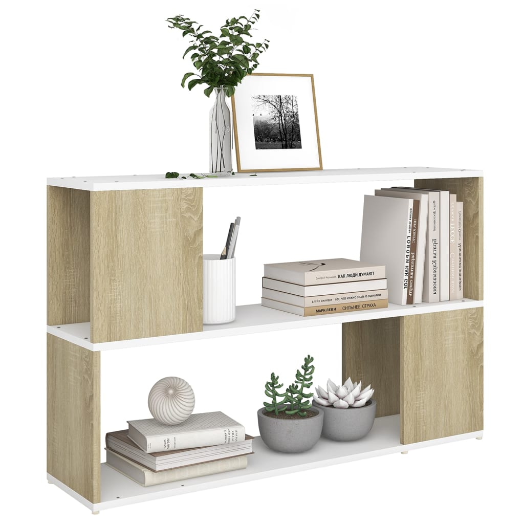 Boekenkast 100x24x63 cm bewerkt hout eikenkleurig