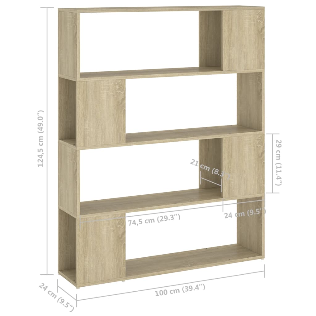 Boekenkast/kamerscherm 100x24x124 cm