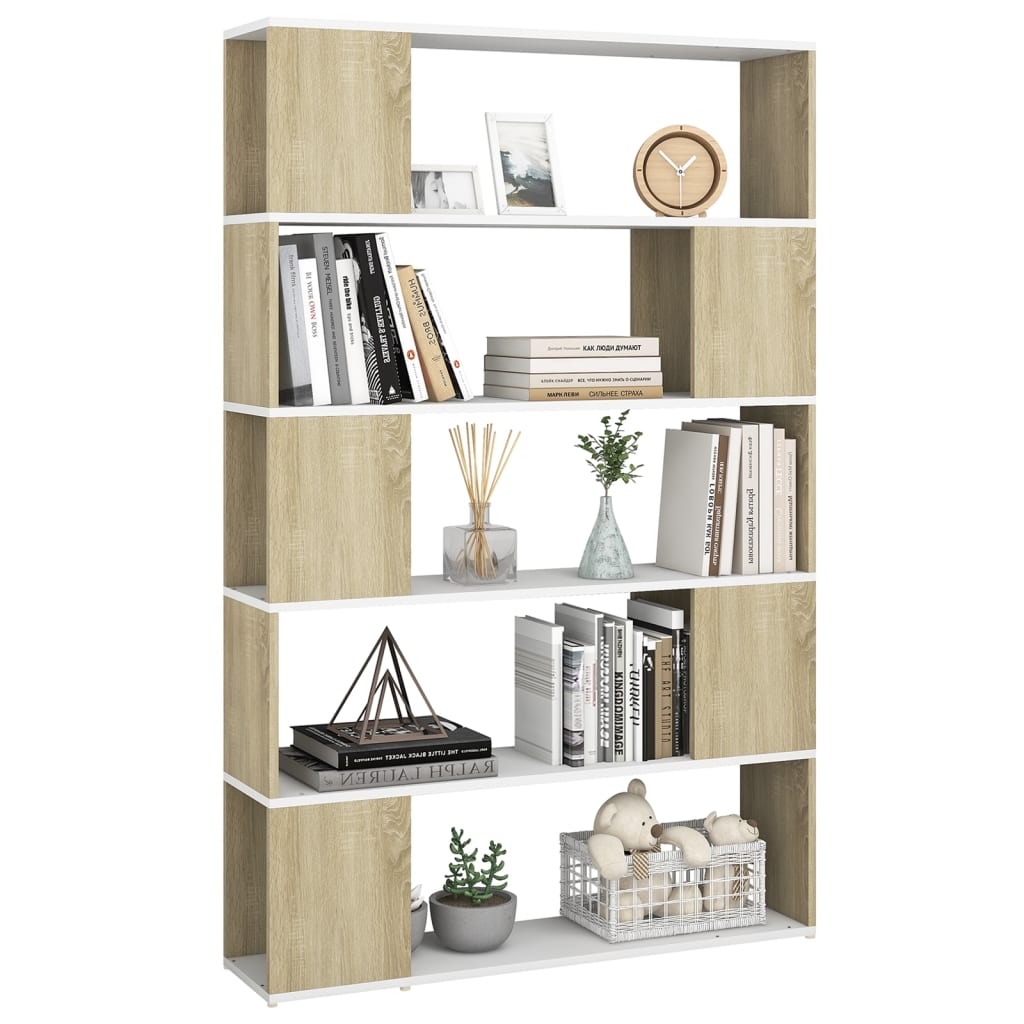 Boekenkast/kamerscherm 100x24x155 cm bewerkt hout