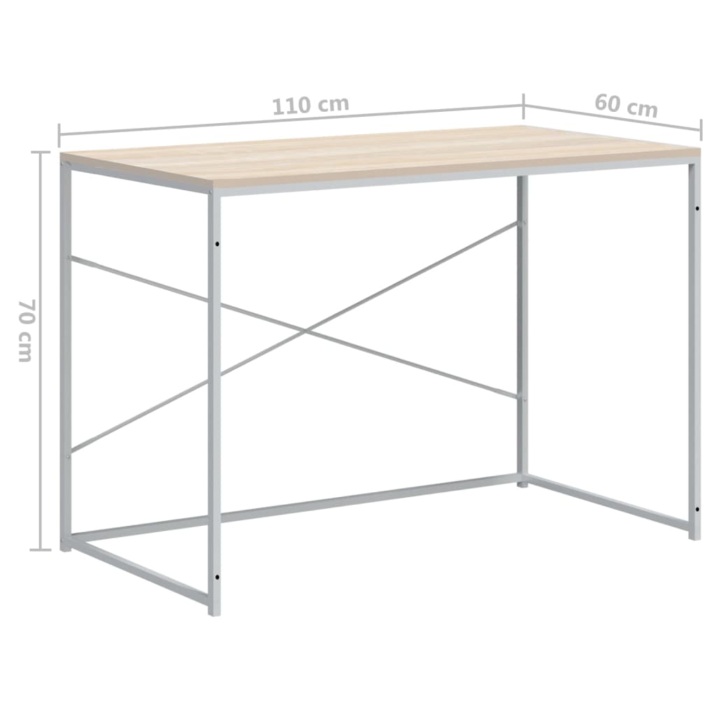 Computerbureau 110x60x70 cm bewerkt hout