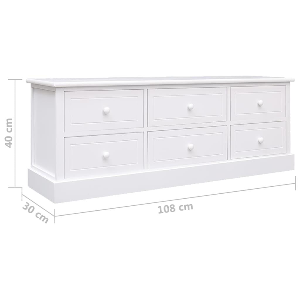 Tv-meubel 108x30x40 cm massief paulowniahout