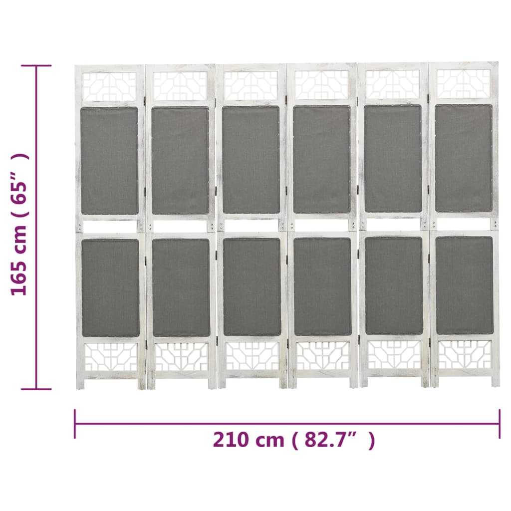 Kamerscherm met 3 panelen 105x165 cm stof grijs