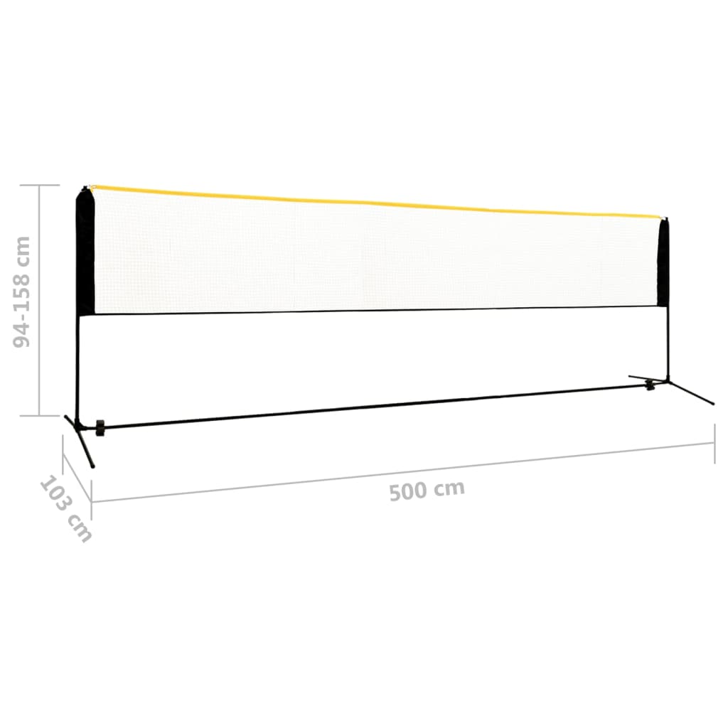 Badmintonnet verstelbaar 300x103x94-158 cm metaal