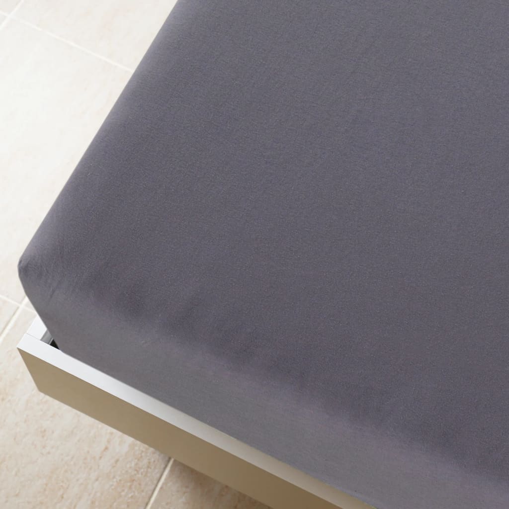 Drap housse jersey 140x200 cm coton anthracite