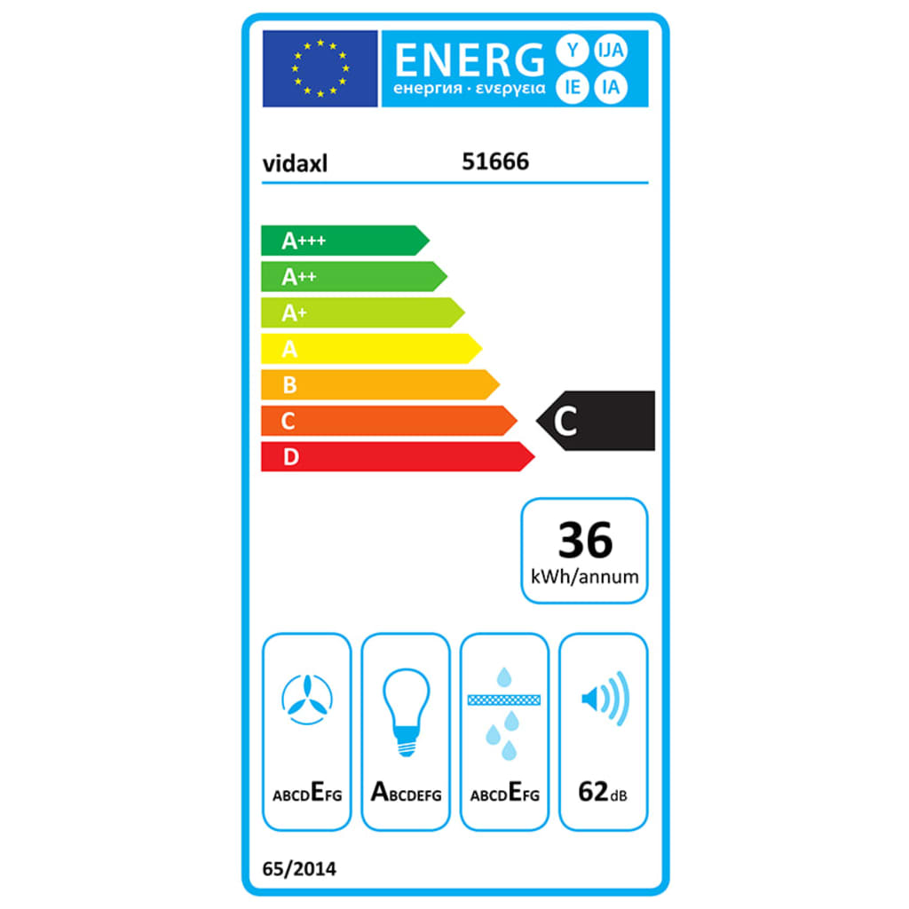 Hotte aspirante murale 60 cm en acier inoxydable et verre trempé