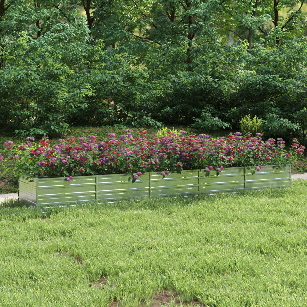 Jardinière surélevée 160x80x45 cm acier galvanisé argent