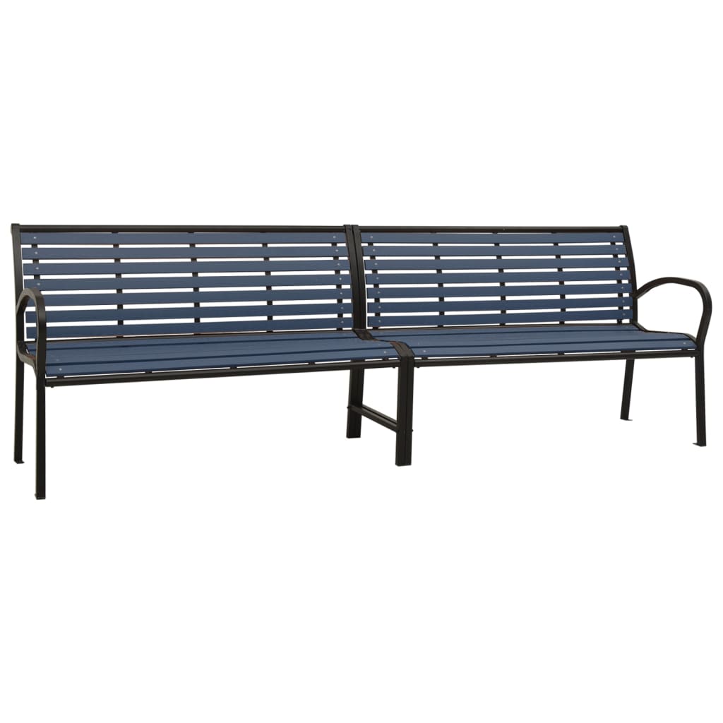 Banc de jardin 125 cm acier et HKC noir