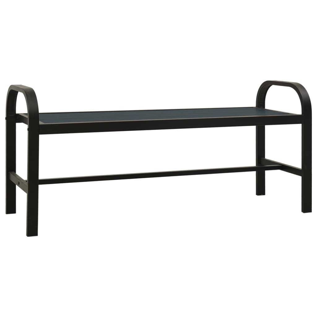 Banc de jardin 124,5 cm acier et HKC noir