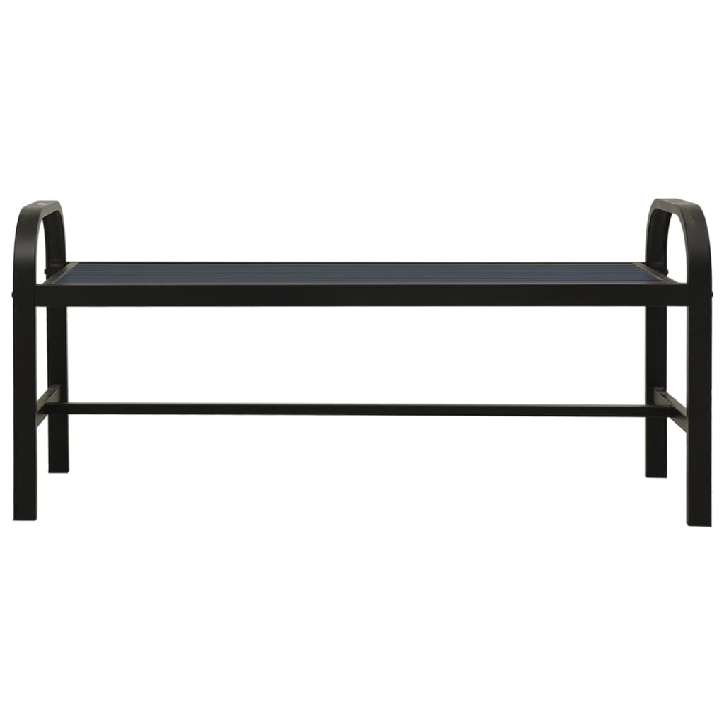 Banc de jardin 124,5 cm acier et HKC noir