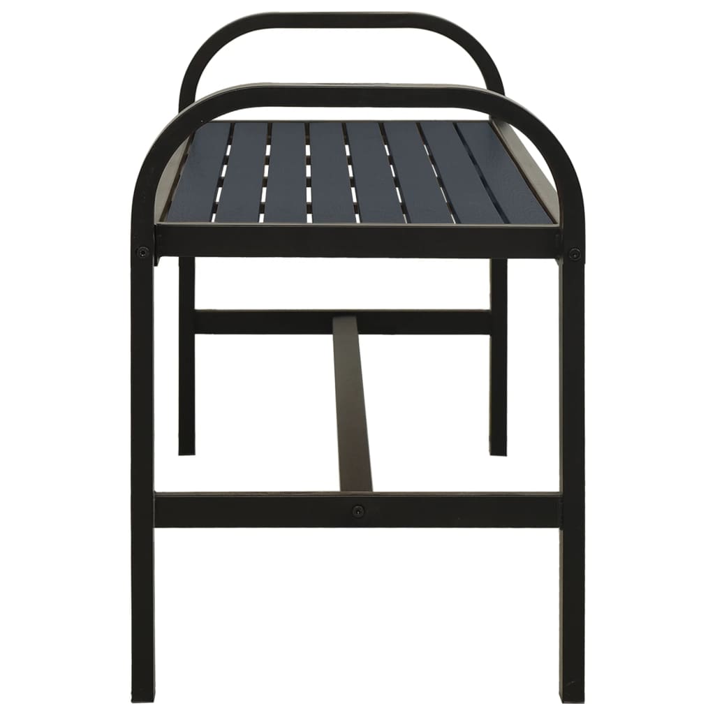 Banc de jardin 124,5 cm acier et HKC noir