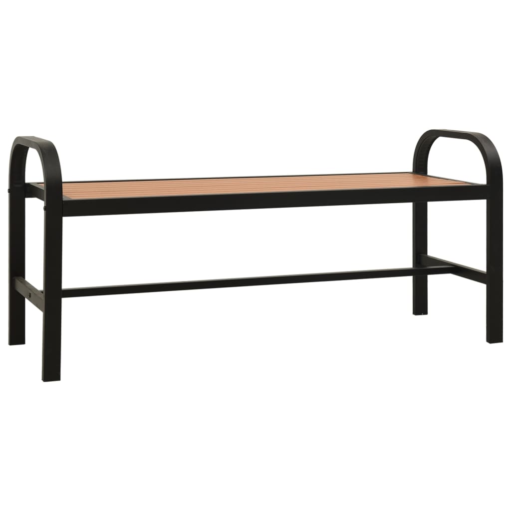 Banc de jardin 124,5 cm acier et HKC noir