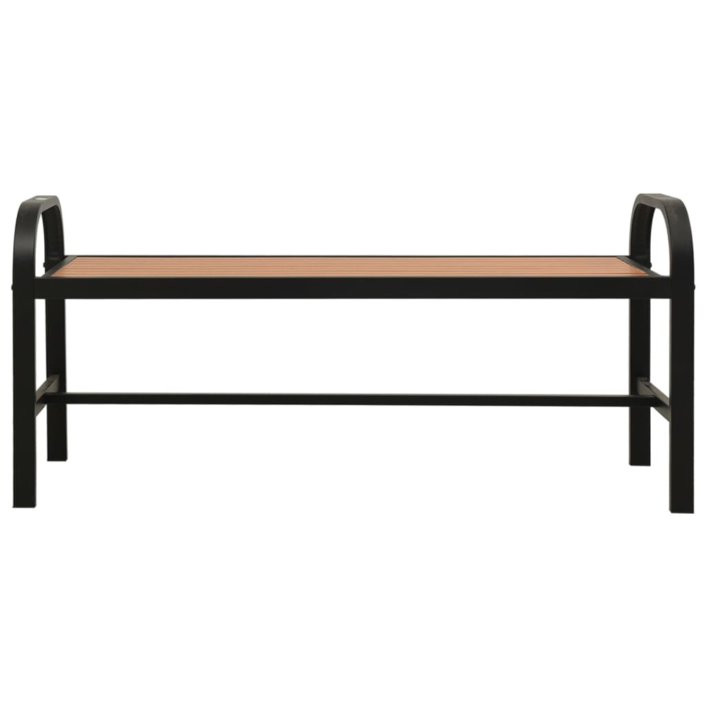 Banc de jardin 124,5 cm acier et HKC noir